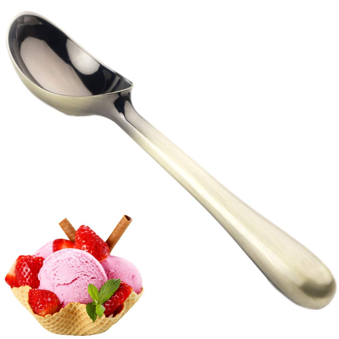 Brass Ice Cream Scoop - Fashionable Colour Design. Strong Spoon & Handle. Handheld Kitchen Tool for Scooping/Spooning Ice Cream & Sorbet. by Sabatier