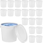 20 PCS Paint Buckets with Lids, 1 L Plastic Paint Bucket for Painting, 1/4 Gal 2 Pint Can Cylinder White Empty Storage Containers for Paint Liquids for Home,Office,Commercial Use