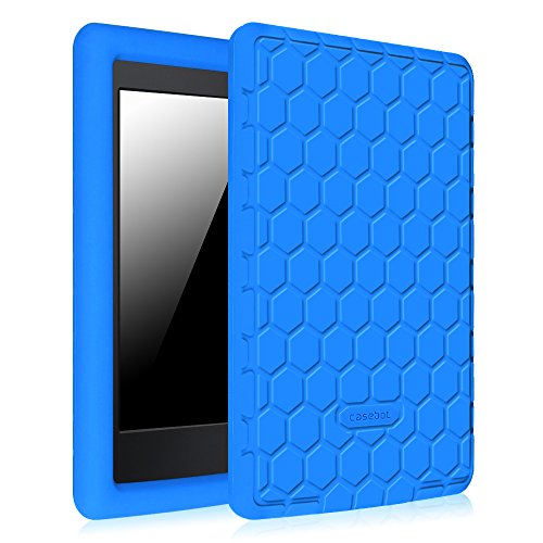 Fintie Silicone Case for Kindle Paperwhite - [Honey Comb] Light Weight [Anti Slip] Shock Proof Cover [Kids Friendly] for Amazon Kindle Paperwhite (Fits All Versions: 2012 2013 2014 and 2015), Blue
