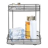 iDesign Vienna 2 - Tier Rectangular Shelf for Cosmetics and Toiletry Storage, Bathroom, Countertop, Desk, and Vanity - Matte Black