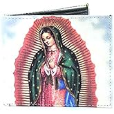 Leather Impressions Christian Gifts For Men - Bifold Wallet With 2 Flip Up ID Windows, 2 Inner Slots, 2 Billfold Pockets & 7 Card Slots - Personalized Bible Wallet With Gift Box (Virgin De Guadalupe)