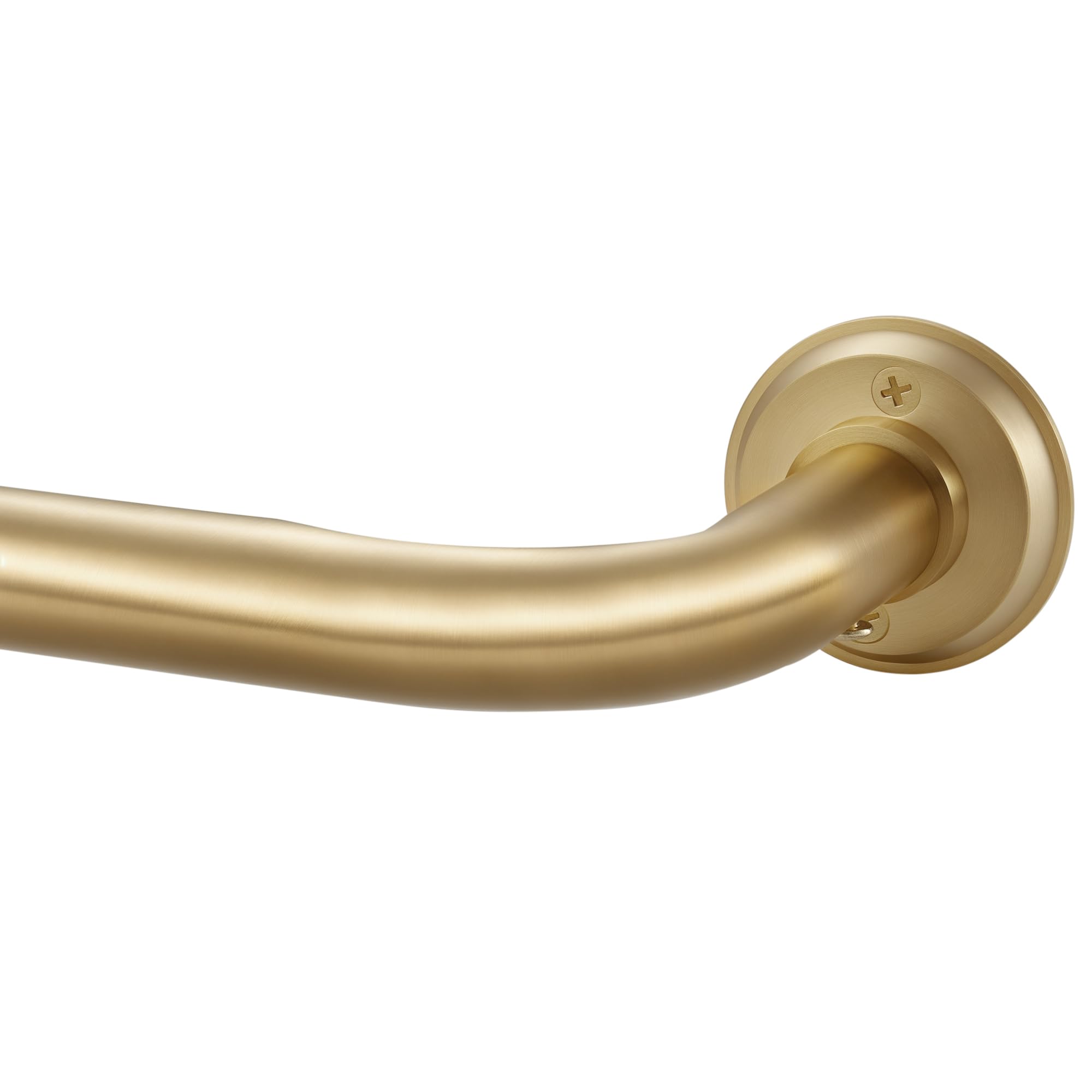 Photo 1 of 1 1/8 Inch Diameter Room Darkening Curtain Rods 84-134”, Heavy Duty Window Wrap Around Drapery Rod with Aluminum Bracket, All Accessories, Wall Mounted Ceiling Mounted, Adjustable Length, Brushed Gold