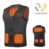 AIMINTSEN Heated Vest Heated Jackets for Men Women USB Charging Electric Motorcycle Hunting Hiking Golf Outdoor Washable (Battery NOT Included) (Black, XL)