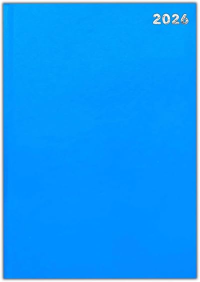 PaulStore 2026 Diary A5 Day to Page Hardback Desk Diary Light Blue