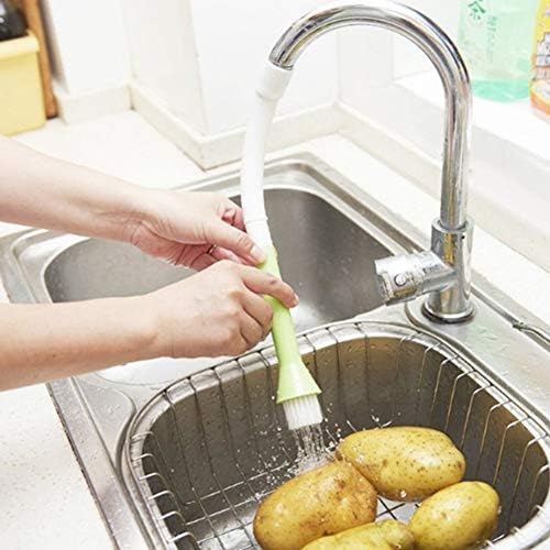 Woogor Kitchen Tap Shower Head Household Water Sink Faucet Vegetable Cleaning Plastic Brush, Small (Random Colour)