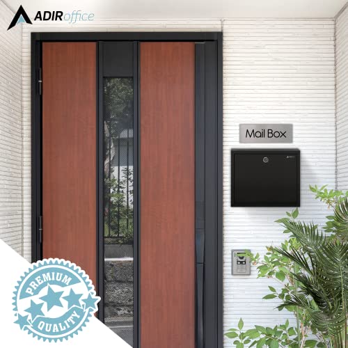 Adir Metal Suggestion Box with Lock and Slot, Wall Mount Deposit Box for Payments and Checks, Office Mail Box for Employees, Mailbox for House, Safe Drop Box with Keys - 3x10x12 Inch Black
