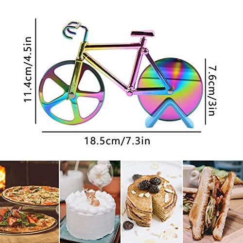 Fiets Pizzasnijder Van Roestvrij Staal Pizzasnijder Met Antiaanbaklaag Pizzasnijder Fiets Bicycle Pizza Cutter Pizza… - Afbeelding 5
