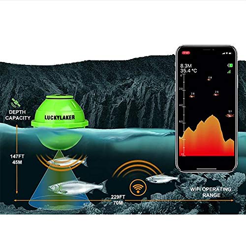 Lucky Smart Fish Finder Portable WiFi Fish Finder for Recreational