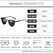 Joopin Semi Rimless Polarized Sunglasses Women Men Retro Sun Glasses with Case (Black Metal Frame Black Lens)