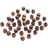 300Pcs/lot 3mm Antique Copper Round Spacer Beads Smooth Ball End Seed Metal Beading and Jewelry Making Findings Accessories Supplie Beads and Bead Assortments (0.12inch)