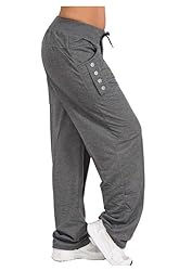 Durcoo Womens Drawstring Wide Leg Sports Pants