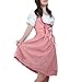 DJT Women's 3 Pcs Dirndl Serving Wench Bavarian Beer Girl Oktoberfest Adult Costume