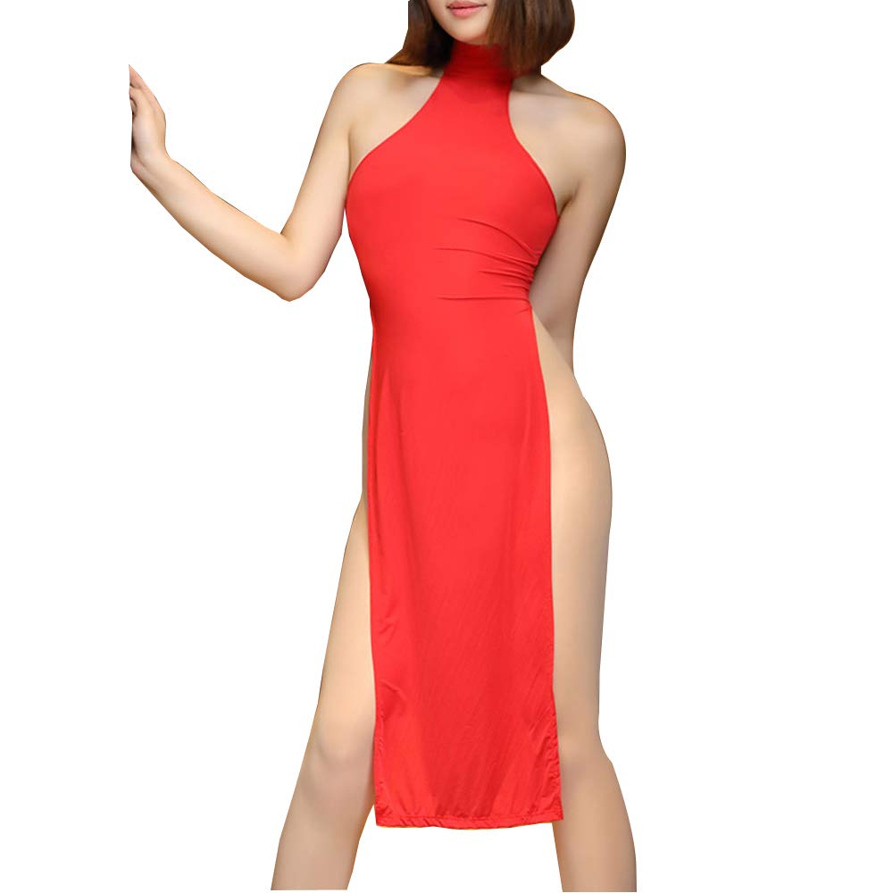SINMIUANIME Women's Underwear, Cheongsam Underwear, Sexy Dresses, Cosplay Cheongsam Suits (7873Red), 7873red, One Size