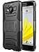 HTC Bolt Case, JATEN [Belt Clip] Rugged Hybrid Dual Layer Kickstand Holster Combo + Tempered Glass Screen Protector (Black/Black)