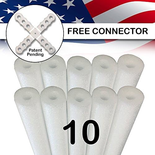 USA Foam Deluxe Foam Pool Swim Noodles 10 PACK White 52 Inch Wholesale Pricing Bulk Pack