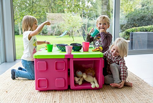 Chillafish BOXTOP Pack: Connectable Toy Storage and Play System Top, Pink/Orange