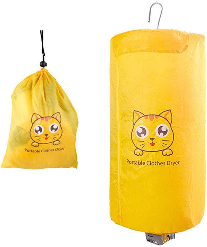 TQMB Electric Clothes Dryer Portable Drying Rack Airer,500w Hanging Round Folding Indoors Fast Air Dry Hot Machine Heater,Warm Air Dryers Wardrobe,Yellow