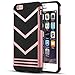iPhone 6s/6 Plus Case, LOEV Non-Slip Grip iPhone 6s Plus Case, [Chevron Design] Slim Fit iPhone 6 Cover Protective Rubber Phone Case for Apple iPhone 6 Plus / 6s Plus 5.5 Inch - Rose Gold & Black