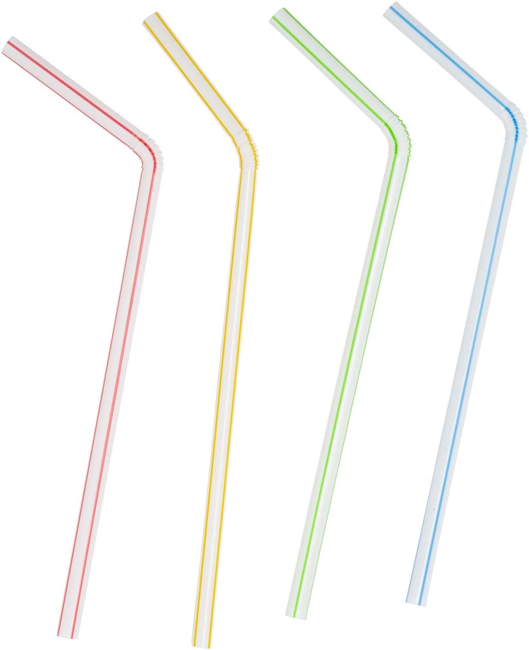 Comfy Package [200 Pack] Striped Flexible Drinking Straws: Kitchen & Dining