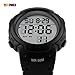 LIGE Outdoor Sport Watches Waterproof Digital Led Display Electronic Wristwatch Black white