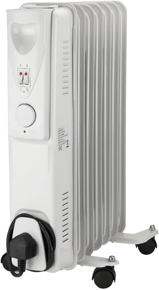 Daewoo Oil Filled Radiator 1500W 7 Fin Heater with Adjustable Thermostat