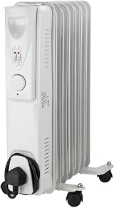 Daewoo Oil Filled Radiator 1500W 7 Fin Heater with Adjustable Thermostat