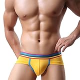 Clearance Sale! Men Intimates WEUIE Men's Sexy Modal Underwear shorts men boxers underpants Soft Briefs (L, Yellow)