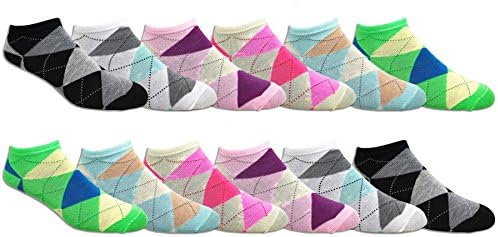 Women's Soft Lightweight Colorful and Fun Low Cut Socks - Assorted Styles (12 Pairs)