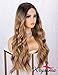 K'ryssma Dirty Blonde Lace Front Wig with Dark Roots Ombre Long Wavy Synthetic Wig for Women