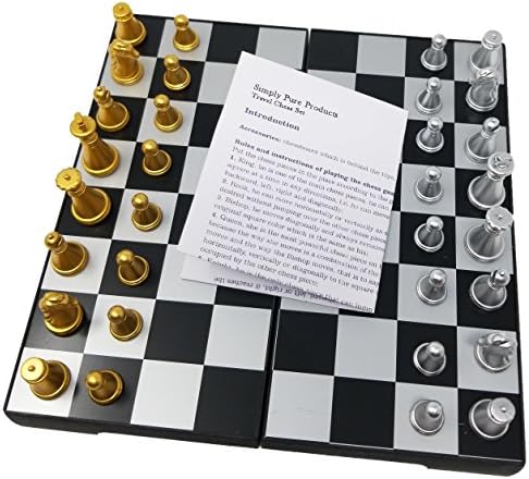 Mini Magnetic Chess Board with Storage, Folding Chess Set Perfect for Travel, Comes with Magnetic Chess Pieces, For Kids or Adults, works great in the car, at the park or anywhere on the go!