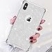 DAUPIN Compatible for iPhone Xs Max Phone Case Protective Defender Thin Slim Cases Clear Bling Glitter Shockproof Cover for Women Girls for iPhone Xs Max 6.5 inch (Silver)