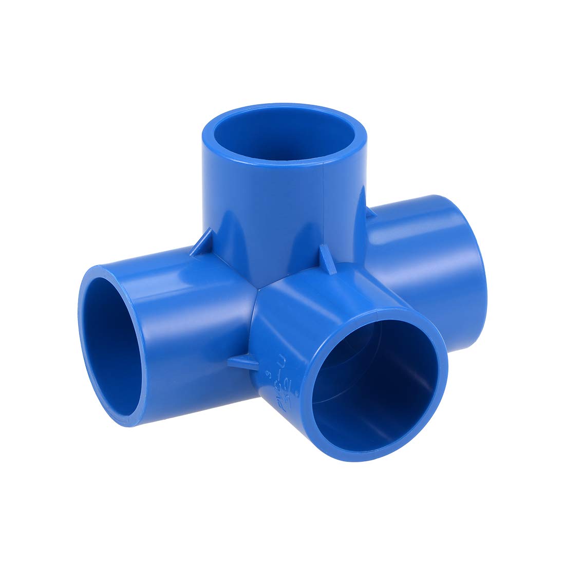 sourcing map 4-Way Elbow PVC Pipe Fitting Furniture Grade 32mm Size Tee Corner Fittings Blue 10Pcs