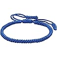 COLORFUL BLING Handmade Tibetan String Bracelet Adjustable Woven Rope Knot Buddhist Kabbalah Protection Lucky Friendship Bracelets for Mens Womens Amulet Gifts
