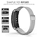 MoKo Samsung Gear Fit2 / Gear Fit2 Pro Watch Band, Milanese Loop Stainless Steel Mesh Bracelet Smart Watch Strap + Connector for Samsung Gear Fit 2 SM-R360 / Gear Fit 2 Pro Smart Watch, Silver