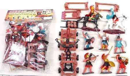 Warriors & Armor Playset (8 Warriors, 2 Horses, Cannon or Catapult & Accessories) (Bagged) Playsets - Thumbnail 2
