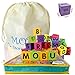 MOBU Foam Building Blocks for Toddlers,30 pcs 2-inch Alphabet Letters Number Blocks with Storage Bag, Learning ABC, 123 Stacking Blocks for Kids