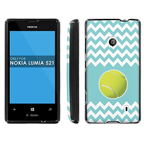 Nokia Lumia 521 Phone Case [ArmorXtreme] [Black] Designer Image [Shell Hard Cover] - [Tennis Teal Chevron] for Nokia Lumia 521