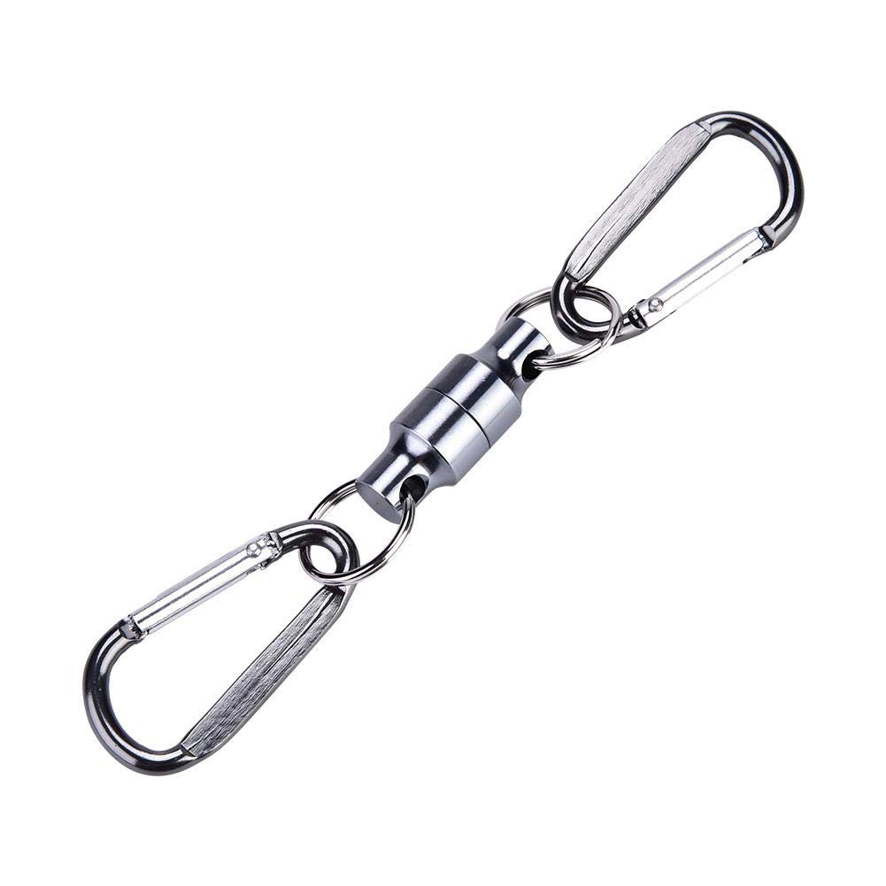 DEWIN Hook Fishing Magnet, Magnet Buckle Fly Fishing Magnetic Net Carabiners Lanyard Clip Quick Release Lanyard Clip Land Connector for Fly Fishing
