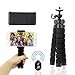 Phone Tripod, Octopus Style Portable and Adjustable Tripod Stand Holder for iPhone, Android Phone, Camera, Cellphone, Camera with Universal Clip and Remote (Black)