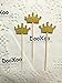 DOOXOO Gold Glitter Crown Cupcake Toppers Set 36 Princess Birthday, First Birthday, Baby Shower, Party Decor, Gold Glitter Crowns, Dessert Table