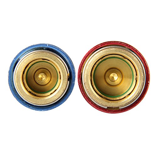 big-autoparts AC Manifold Gauge R134a Manifold Gauge Hose Conversion Kit Quick Adapter Fitting Air Coupler High and Low Air Conditioning Connector Coupler, 1/4" Male Flare Straight