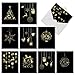 The Best Card Company Variety Pack of 10 Blank Christmas Greeting Cards with Envelopes (Not Gold Foil), Humor Holiday Assortment for Men and Women - Golden Holidays M6723XSB