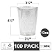 Ilyapa 100 Silver Glitter Plastic Cups - 12oz Disposable Cup Set for Wedding or Party
