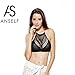Anself Sexy Women Crop Top Crochet Boho Beach Bikini Bralette Halter Cami Knitted Bra Tank Top Black/White/Khaki