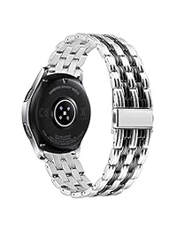 para Samsung Galaxy Watch 46mm SM R800 correa de reloj, Reemplazo de pulsera de acero inoxidable de liberación rápida de iWonow 22mm con hebilla plegable para Gear S3 Classic   Frontier, Ticwatch Pro   S2   E2   1