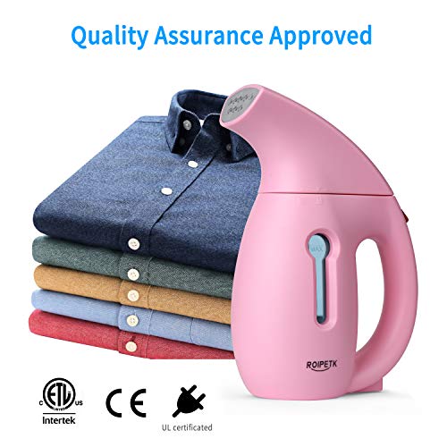 Steamer For Clothes,Handheld Clothes Steamers,180ml Powerful Wrinkle Remover Garment Fabric Steamer.Portable,Compact-Travel/Home.Automatic Shut-Off Safety Protection.Ironing Glove Included-ROIPETK