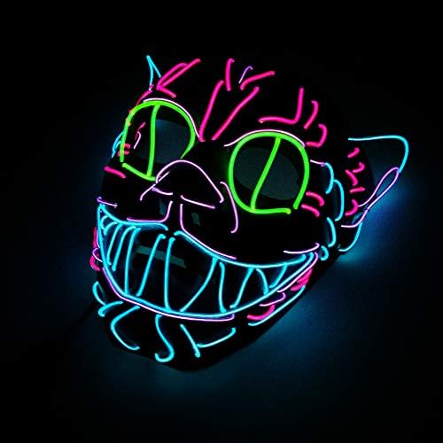 Halloween Led Mask, Cute Funny Mask Elvis Costume Mask Glowing Role Playing