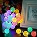 Vmanoo Christmas Solar Powered Globe Lights,30 LED (19.7ft) Globe Ball Fairy String Light for Outdoor, Xmas Tree, Garden, Patio, Home, Lawn, Holiday, Wedding Decor, Party 1-Pack (Multi-color)