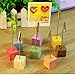 NUOLUX 8pcs Pine Base Photo Holder Stand Card Note Desk Memo Clip (Random Color)