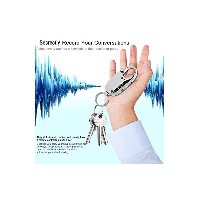Keychain Digital Voice Recorder,Voice Activated Keyring Audio Recoder